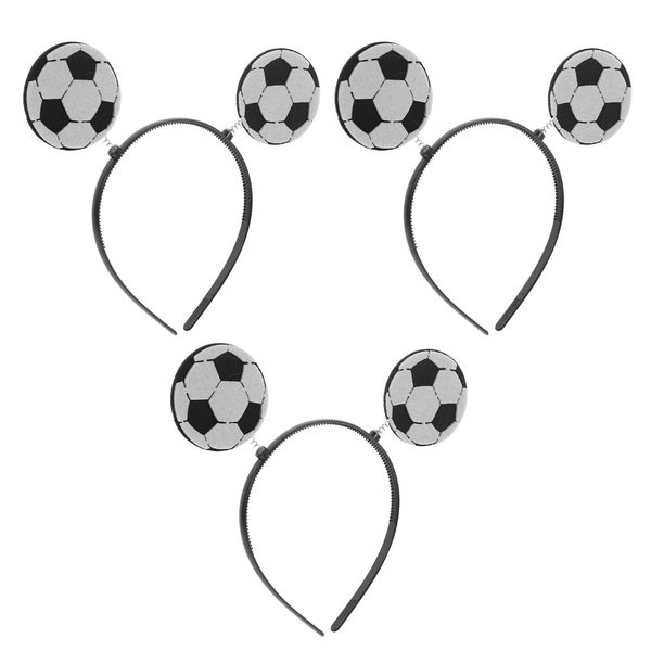 3pcs Soccer Headband Sports Hairband Soccer Ball Head Bopper for Game Day Hair Accessories Party Favor