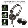 Stereo Wired PC On Ear Gaming Headset Flexible Boom Mic 3.5mm Audio Jack Plug