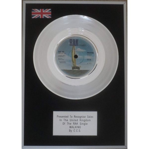 UK Music Awards - C.C.S. - 7" Platinum Disc - WALKING