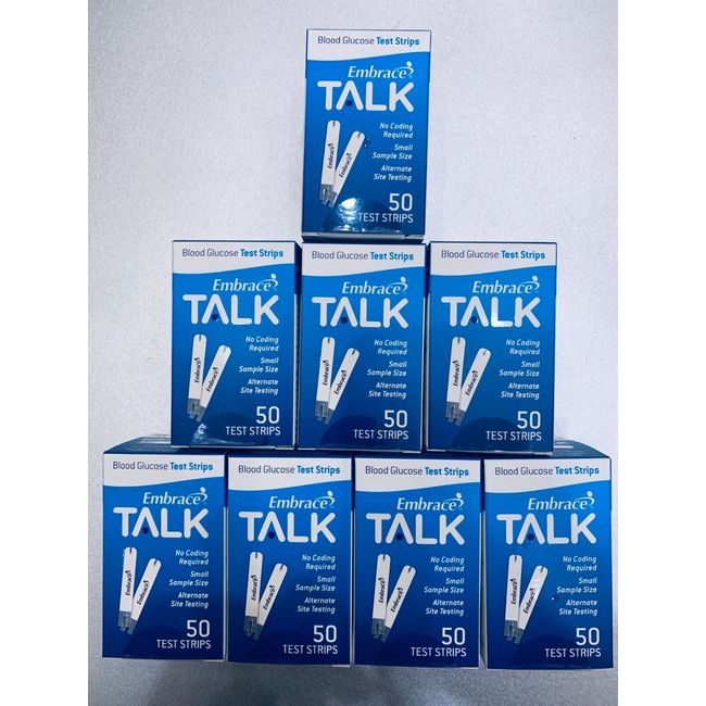 Embrace TALK Blood Glucose Test Strip 400 Qty Exp 05/05/2025 NO CODING Ship Free