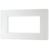 BG PCDCLEMR4W Pearlescent White Evolve 4 Euro Module Front Plate - White Insert