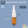 24-Pack 10ml/0.35 oz Small Empty Nasal Spray Bottles for Nose, Amber Refill Mist