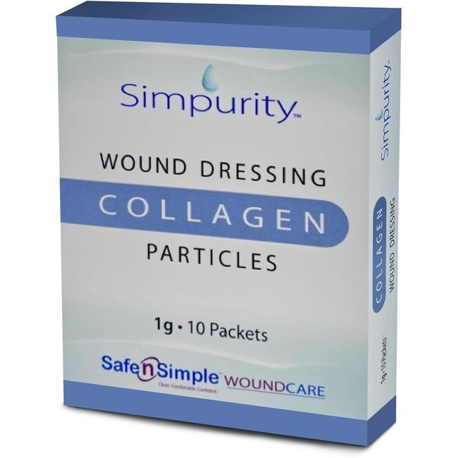 Simpurity Collagen Dressing Powder for Wounds - 1 Gram - Box of 10 Collagen Pack