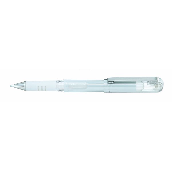 Pentel 1.0mm Tip Hybrid Gel Grip Dx Ultra Smooth Pigment Ink Pen with Chunky Barrel - White (Pack of 12)