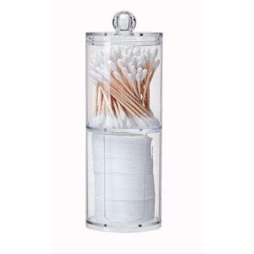 Buy-Simplicity® Cotton Wool Balls Holder Cotton Buds Cotton Pad Storage Box | Lipstick Dressing Table Cosmetic Acrylic Organiser | Bathroom Storage Jar