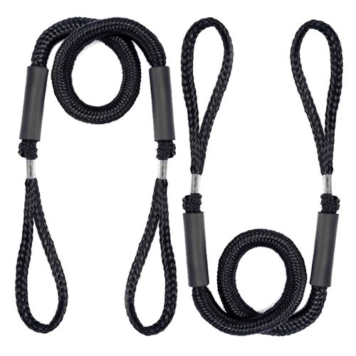 Arola Bungee Dock Line Mooring Rope for Boats Dock Line Bungee Dock Lines Bungee Cords Kayak Boat Anchor Accessories Stretches 2 Pack (Black)