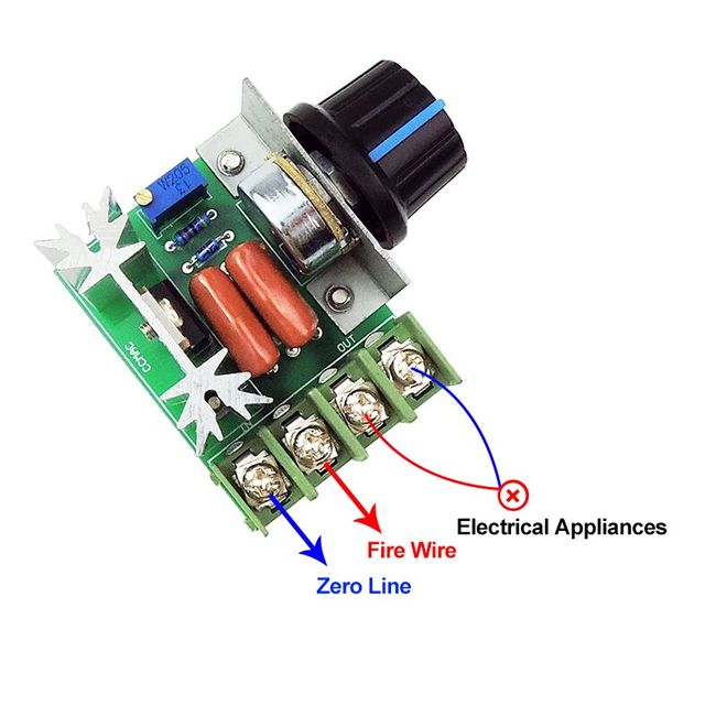 AC 220V 2000W SCR Voltage Regulator 25A Electronic Voltage Regulator Module  High Power Speed Controller Regulation Small Dimmer(External Switch) 