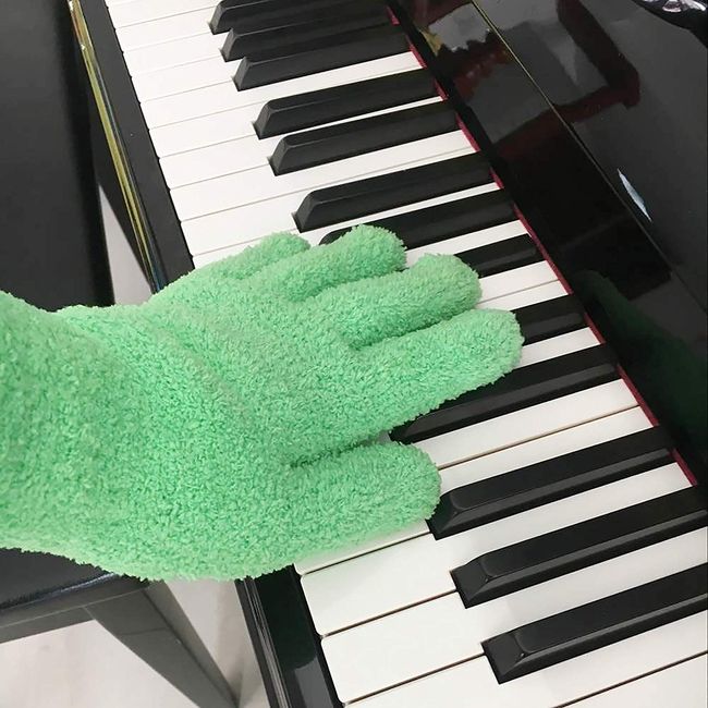 Evridwear Microfiber Dusting Gloves , Dusting Cleaning Glove for Plants,  Blinds, Lamps,and Small Hard to Reach Corners (Green 2 Pairs) 