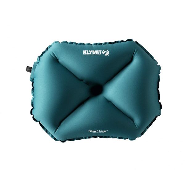 Klymit Pillow X Travel Pillow, Lightweight Inflatable Hybrid Airplane, Backpacking, Hammock, and Camping Pillow, Teal, Large