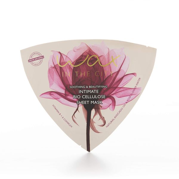 WAX IN THE CITY – Intimate Sheet Mask - Intimpflege Damen Produktinnovation für den äußeren Intimbereich - bei Trockener Haut Juckreiz und Brennen – Ideal nach der Haarentfernung – Vegan 100% Bio