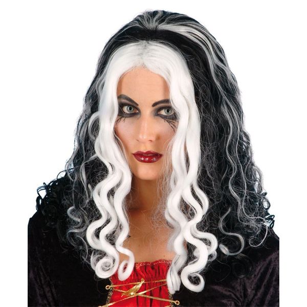 Smiffy's Witch Queen Wig, Bag (black/ White)