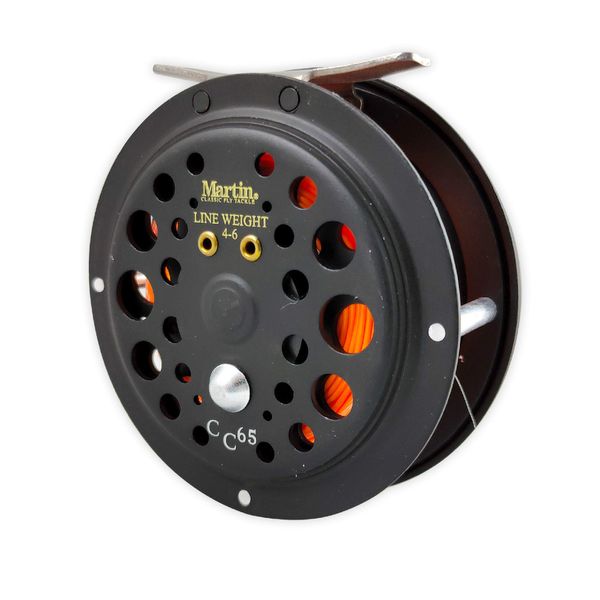 Martin Caddis Creek Fly Fishing Reel, Size 6/5 Single Action Fly Reel with Rim-Control, Changeable Right- or Left-Hand Retrieve, Lightweight Aluminum Spool, Brown