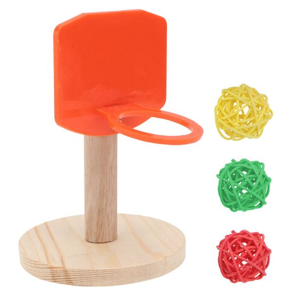 1PC Mini Basketball Stand Pet Parrot Bird Shooting Plastic Toys Cage Birdcage