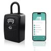SISAV Smart Bluetooth Key Lock Box,Remote Access via App/Code,Resettable 6-Digit Combination,Large Capacity for 5 Keys,Wall-Mounted,No WiFi Needed,Black(With Shackle)