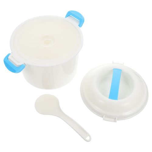 Small Microwave Rice Cooker,Food-Grade Plastic Microwavable Food Container,Multifunctional Cookware for Rice Vegetables Meals