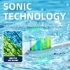 7AM2M Sonic Electric Toothbrush for Adults and Kids, Stocking Stuffers for Adults, with 6 Brush Heads, 5 Modes with 2 Minutes Build in Smart Timer, Roman Column Handle Design (Pink)