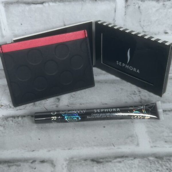 Sephora Compact Mirror Regular & Magnifying Card Wallet Colorful Gloss Açaí