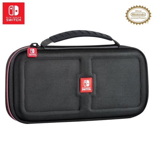 Game Traveler Nintendo Switch Deluxe OLED Case - Also for Switch & Switch Lite, Black Ballistic Nylon, Viewing Stand & Bonus Game Cases, Deluxe Handle, Licensed by Nintendo, #1 Selling Case in USA
