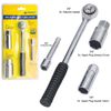 4PC SPARK PLUG TUNING KIT SOCKET DRIVE CAR RATCHET EXTENSION BAR DIY TOOL