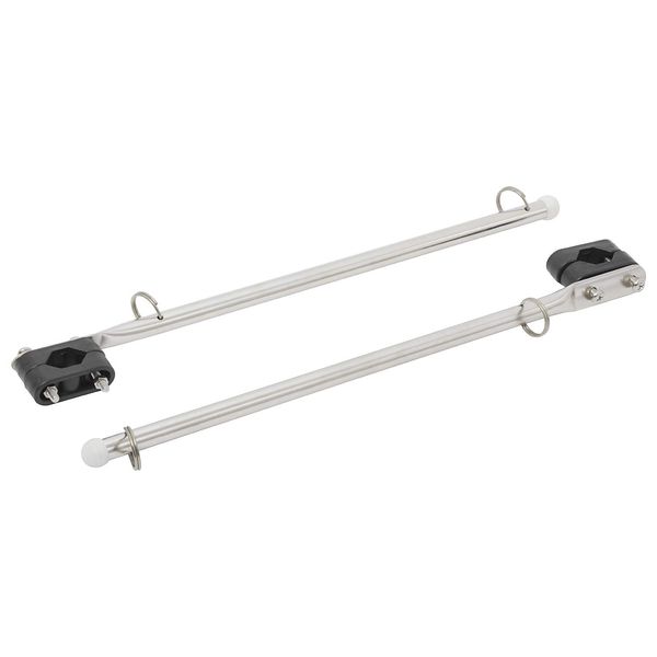 NovelBee 2-Pack of 14 Inch Stainless Steel Flag Pole Rail Mount from 7/8" to 1-1/4" for Boat Yacht Marine