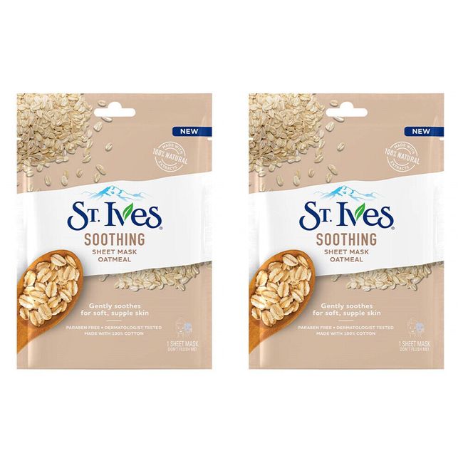 Pack of (2) New St. Ives Oatmeal Soothing Mask Sheet