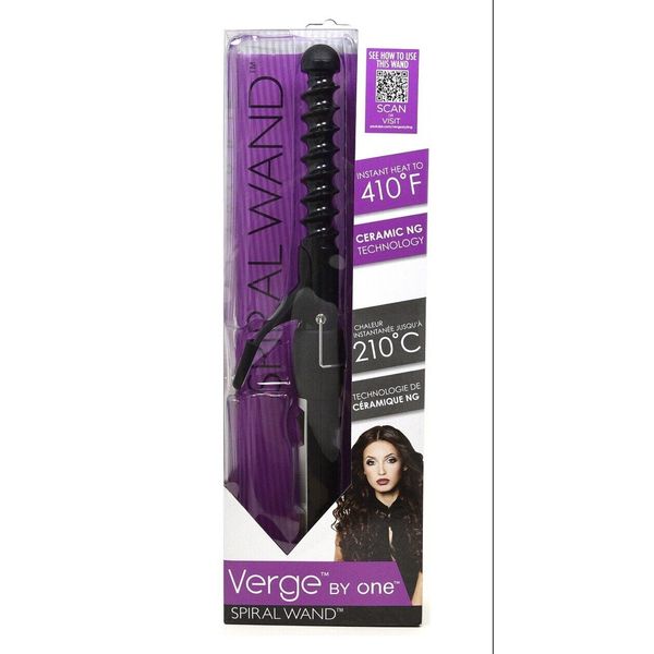 NIB VERGE By One Spiral Wand CURLING IRON Ceramic Technology