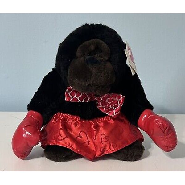 Dan Dee 10" Boxer Gorilla Valentine Hearts Boxing Gloves Stuffed Animal Plush