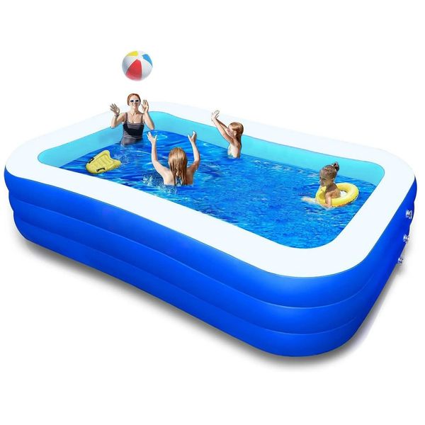 HBN Inflatable Swimming Pool, 83''×53''×20'' Large & Thickened swimming Pool