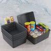 Guankan 6-Pack Plastic Weave Storage Basket Organizer, Plastic Kitchen Cupboard Storage Baskets, Grey