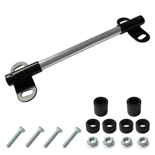 10 "x 0.63" Wheelbarrow Axle and 2.1 "x 3.3" Bracket, Heavy-Duty Wheelbarrow Axle Bracket Set Compatible with 5/8 "Wheelbarrow Axle , Spacers, Bolts and Nuts (10 x 0.63 "Axle + Brackets+ Spacers)
