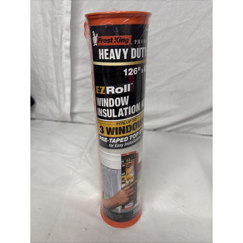 Frost King PREMIUM HEAVY DUTY! 126” X 62” EZ Roll Shrink Window Kit - 3 ...
