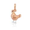 Gemma J Chicken Charm - solid silver with rose gold plating.