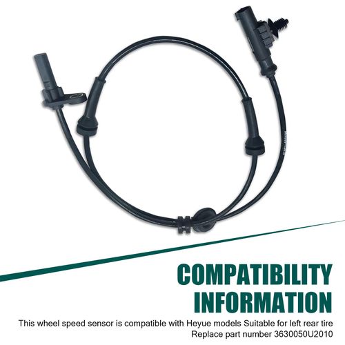 Bookeel 1 PC Car ABS Wheel Speed Sensor, Waterproof Durable Standard Replacement 3630050U2010, Anti-Lock Brake System Rear Left ABS Sensor Accessories, Compatible with Heyue Models (Black)