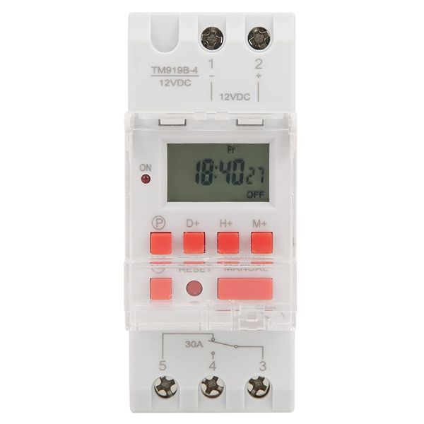 Digitale Zeitschaltuhr, DC 12V 30A 7 Tage Programmierbarer Timer, Mit Countdown-Funktion,16 EIN-/Aus-Einstellungen,LED-Anzeige,LCD Display Zeitschaltuhr