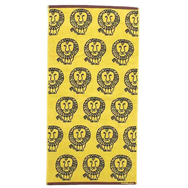 Marushin Lisa Larson Bath Towel, Approx. 23.6 x 47.2 inches (60 x 120 cm), Lion Yellow 8805001700