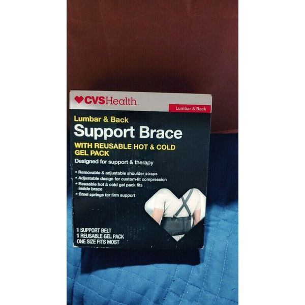 Lumbar & Back SUPPORT BRACE with Reusable Hot & Cold Gel Pack CVS Health