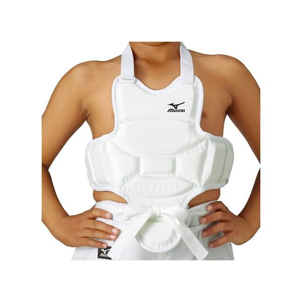 MIZUNO Karate Protective Gear Protector (For Body) Size: SSS All Japan Karatedo Federation Certified, High Quality Ren 23JHA706 01: White SSS