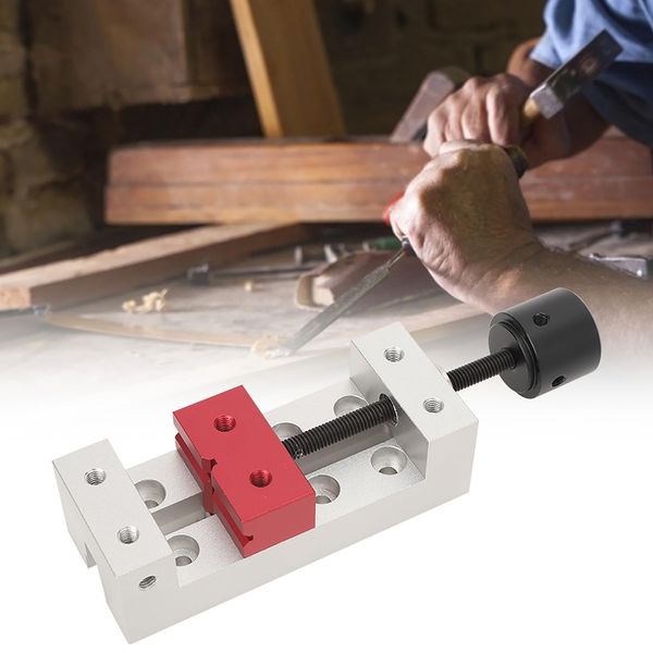 Flat Vise, Simple CNC Machined Drill Press Flat Vice, Threaded Rod for Workshop Industrial