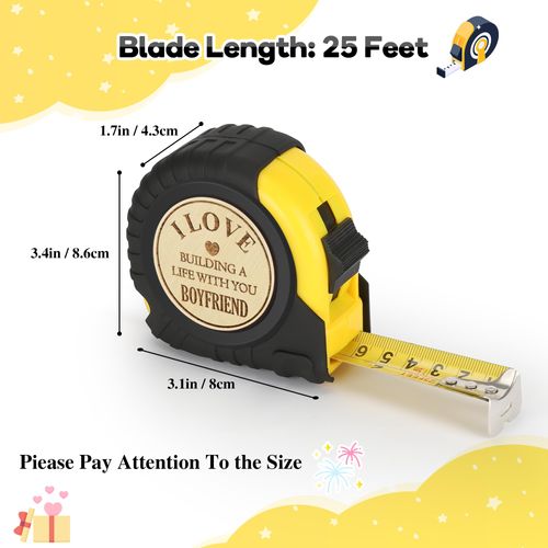 Boyfriend Valentines Day Gifts,Gifts for Boyfriend,Birthday Gifts for Him Boyfriend,Best Boyfriend Gifts Ideas,I Love My Boyfriend,Meaningful Father's Day Christmas Presents Tape Measure 25FT Tool