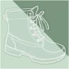 Medium 210mm 'Work Boot' Clear Static Window Cling Sticker/Decal (White) (WC00111061)