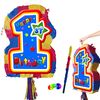 1st Birthday Number 1 colourful Pinata with stick