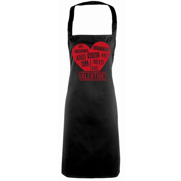 Flox Creative Full Length Apron Labrador Chocolate Wine Valentine