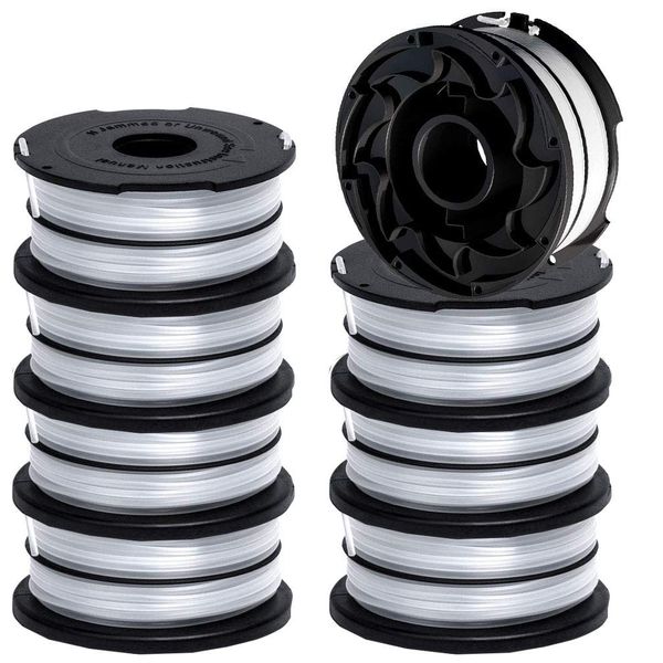 DF-065 Replacement Spool for Black and Decker GH710 GH700 GH750 String Trimmer, 36ft 0.065 inch Auto-Feed Dual Line Edger Parts 90517175 DF-065-BKP (8 Pack) by TOPEMAI
