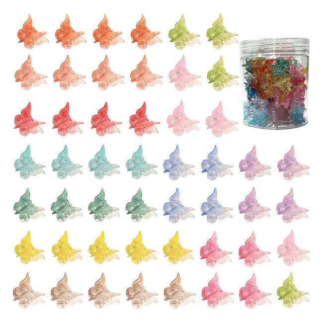 ASYKNM 50 Stück Schmetterling Haarspangen,Mini Haarspangen,Klaue Haarspange,Schmetterling Haarspange Krallen,Haarclips für Damen Mädchen Kinder Haarschmuck(Gradient)