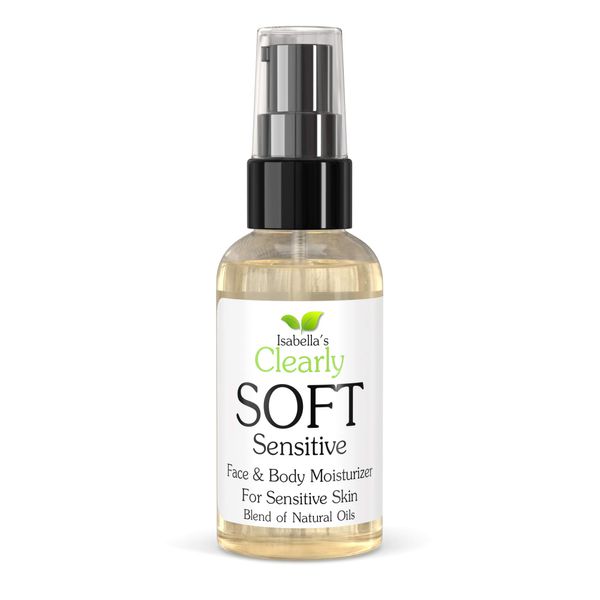 Clearly SOFT Sensitive Face and Body Oil | Hydrate, Moisturize and Soothe Dry Skin, Eczema, Psoriasis | Natural Essential Oil Blend for Soft Healthy Skin | Fresh Delicate Scent