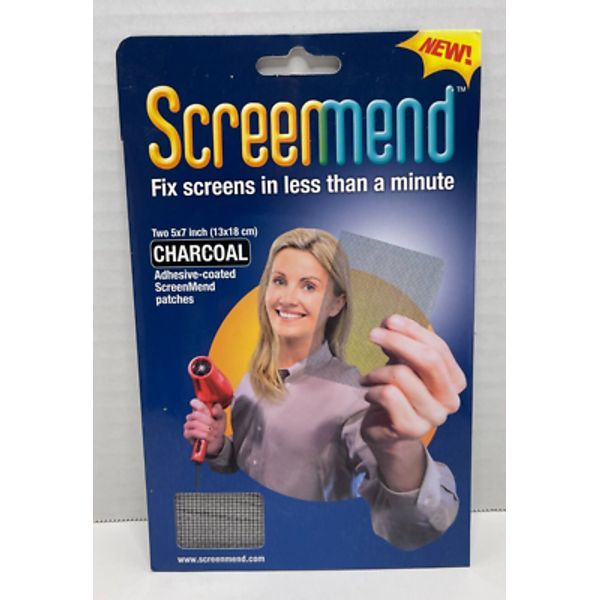 SCREEN MEND Window Screen Repair Kit 5"X7" Charcoal Adhesive-NEW