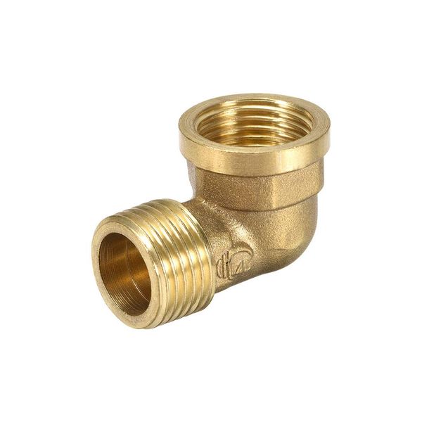 uxcell Brass Pipe Fitting 90 Degree Street Elbow Male x Female Hose Adapter G1/2 Male X G1/2 Female