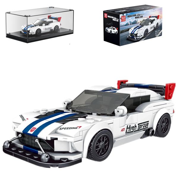 Mould King Speed Champion Viper Model Cars Building Toys with Display Case, 27011 Model Car Kits Building Blocks, Sports Car Models Building Sets, Race Car Building Kits for Adults and Kids 8+(388PCS)