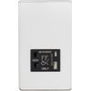 Knightsbridge Screwless Shaver Socket with Dual USB A+C (5V DC 2.4A Shared) - Polished Chrome with Black Insert