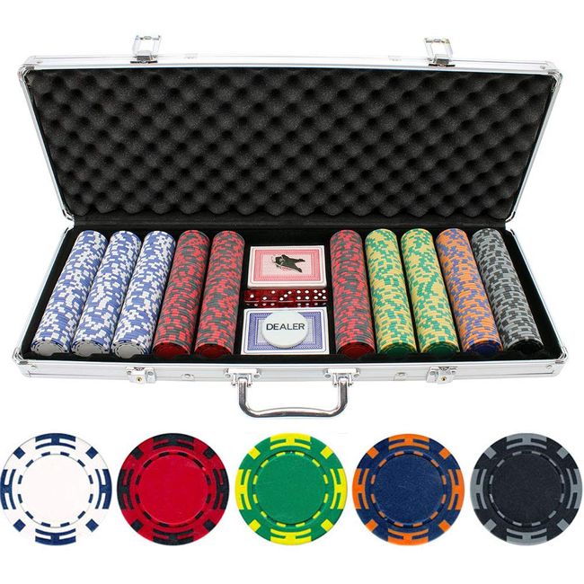 Versa Games 500pc Z Striped Poker Chips Set
